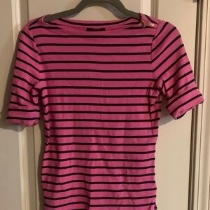 Ralph Lauren Pink and Black Striped Shirt